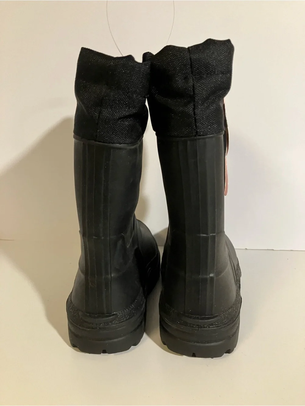 wonder nation Black Kids Winter Rain & Snow Boots with Drawstring Cuff